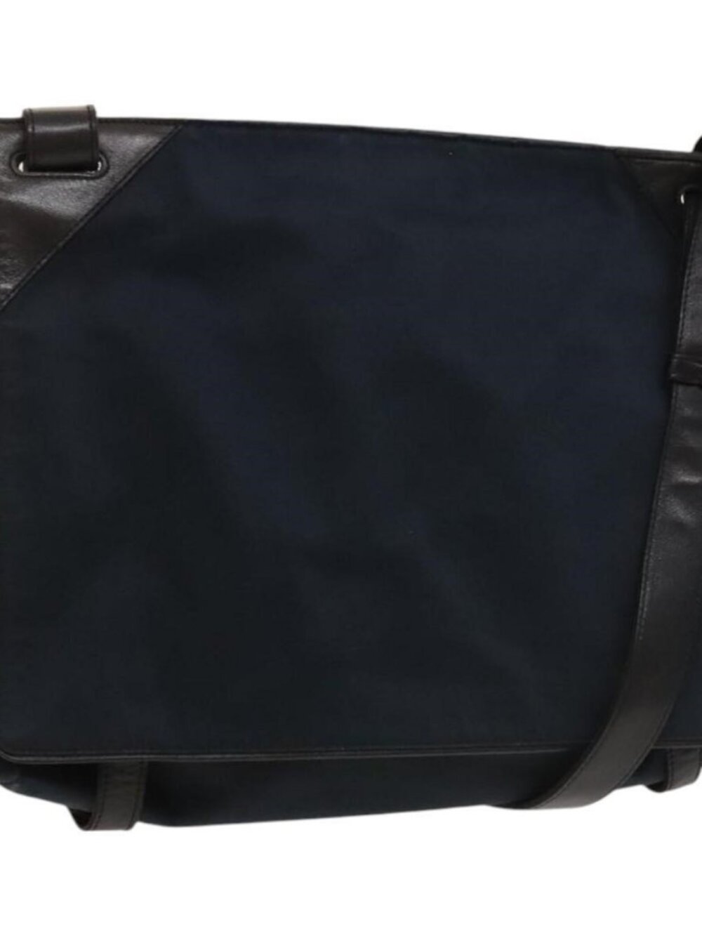 Authentic BOTTEGA VENETA Shoulder Bag Cotton Navy 113038